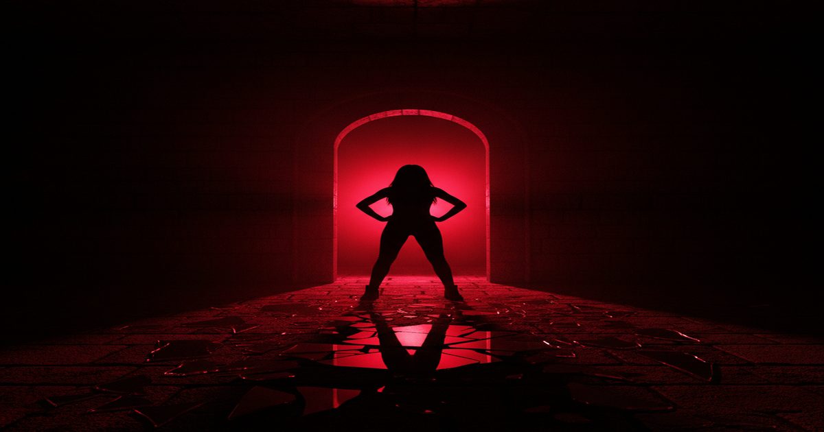 Silhouette femminile nell'horror femminista femgore