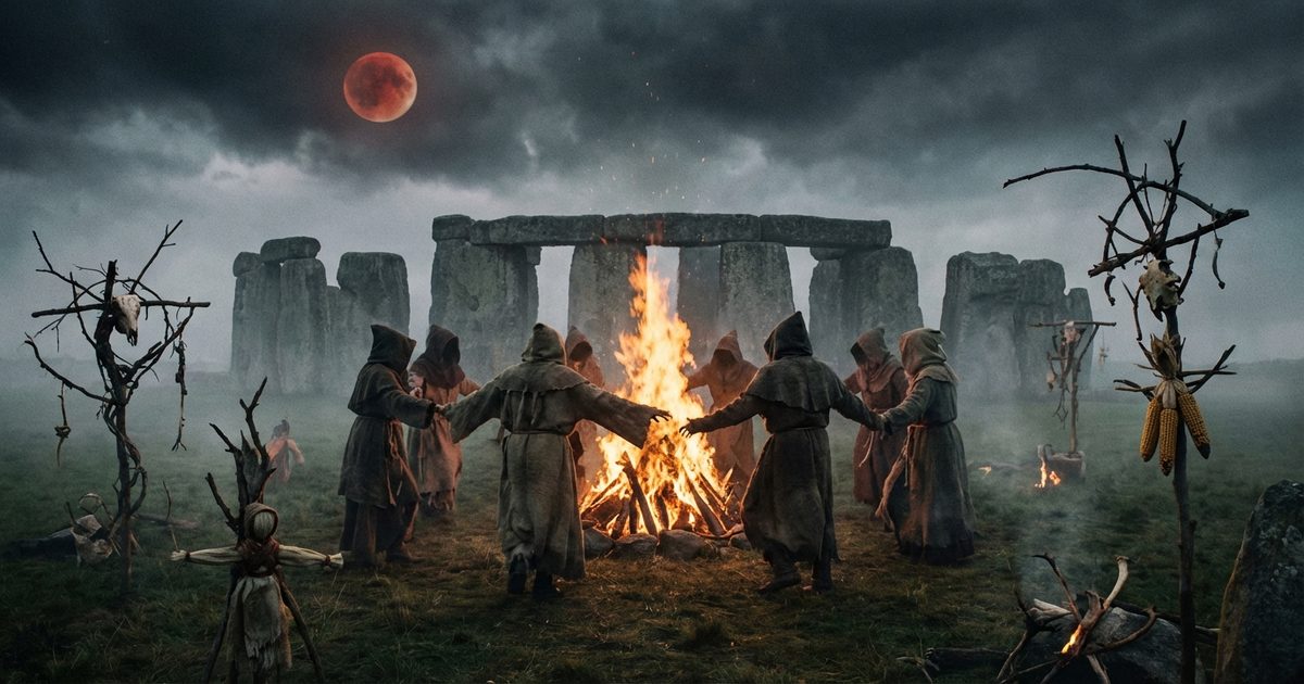 rituale pagano folk horror cerchio di pietre campo oscuro luna di sangue