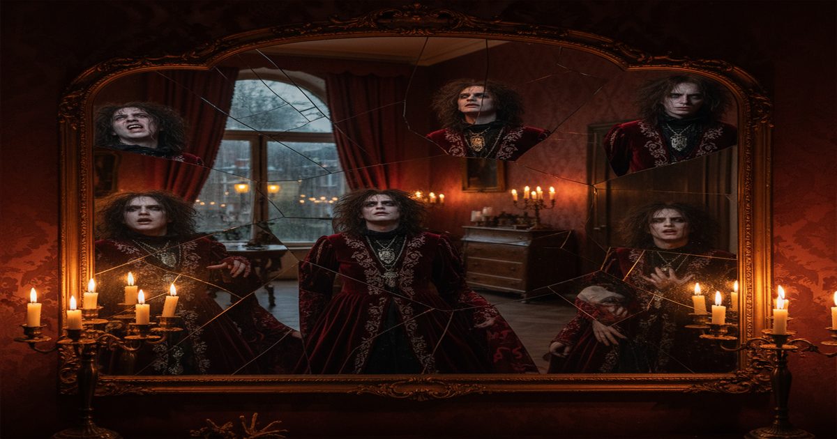 horror queer identità specchio franto gotico, figure androgine tra luce e ombra