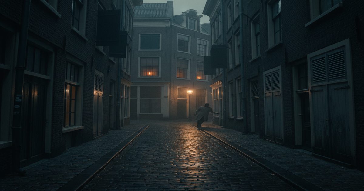 Vicolo notturno di Amsterdam noir gotico olandese