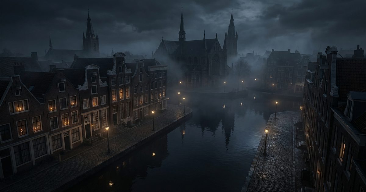 Amsterdam canali notte seicento horror, storia oscura olandese vista dall'alto