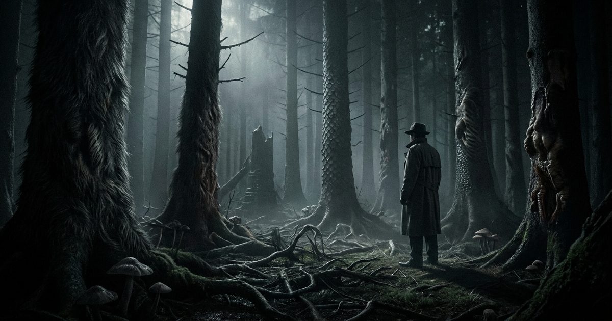 New Weird: fantastic city with impossible creatures and organic architecture